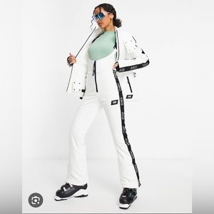 ASOS 4505 white & black ski high waisted ski bib pants salopette